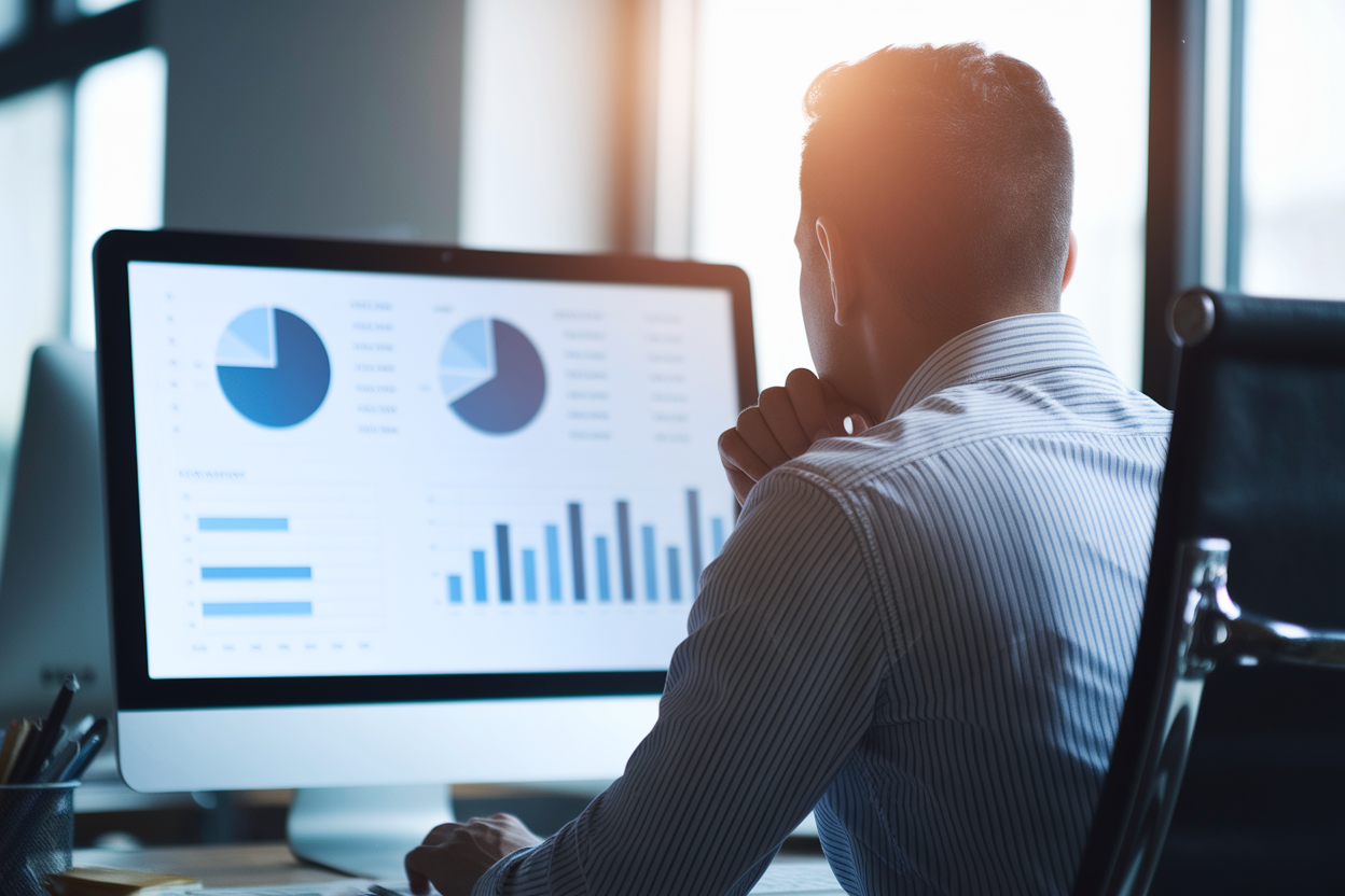 conseiller-financier-bureau-dos-ecran-flou