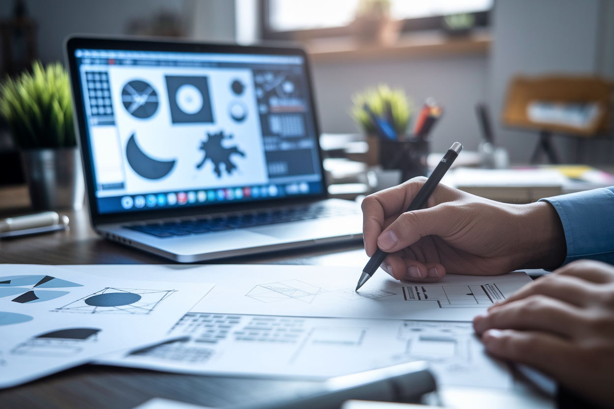main-graphiste-croquis-ordinateur-portable