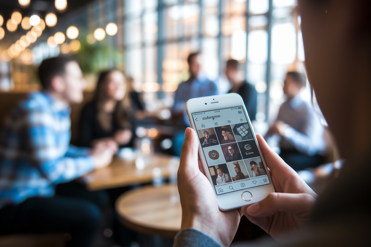 smartphone-instagram-personne-floue-cafe